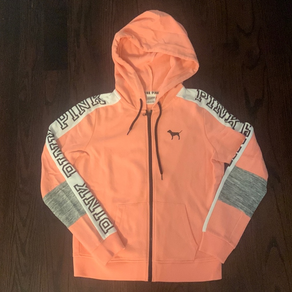 PINK coral hoodie, size Med.